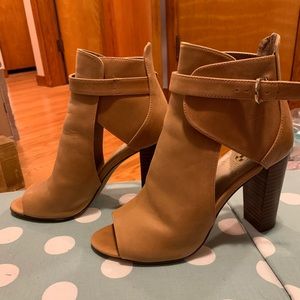 Leather open toe Booties